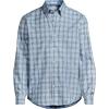 Lands’ End Men’s Traditional Fit No Iron Twill Shirt(Light Indigo Blue Plaid)