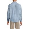 Lands’ End Men’s Traditional Fit No Iron Twill Shirt(Light Indigo Blue Plaid)