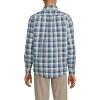 Lands’ End Men’s Traditional Fit No Iron Twill Shirt(Light Indigo Blue/Yellow Plaid)