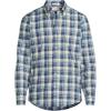 Lands’ End Men’s Traditional Fit No Iron Twill Shirt(Light Indigo Blue/Yellow Plaid)