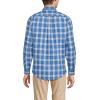Lands’ End Men’s Traditional Fit No Iron Twill Shirt(Mariner Blue Plaid)