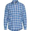 Lands’ End Men’s Traditional Fit No Iron Twill Shirt(Mariner Blue Plaid)