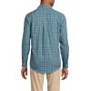 Lands’ End Men’s Traditional Fit No Iron Twill Shirt(Rain Storm Blue Windowpane)