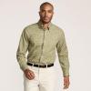 Lands’ End Men’s Traditional Fit No Iron Twill Shirt(River Stone Green/Gold Plaid)