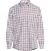 Lands’ End Men’s Traditional Fit No Iron Twill Shirt(Sea Salt Pink/Navy Plaid)