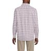 Lands’ End Men’s Traditional Fit No Iron Twill Shirt(Sea Salt Pink/Navy Plaid)