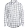 Lands’ End Men’s Traditional Fit No Iron Twill Shirt(White/Indigo Blue Windowpane)