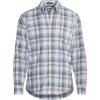 Lands’ End Men’s Traditional Fit No Iron Twill Shirt(White/Rain Storm Blue Plaid)
