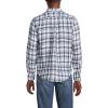 Lands’ End Men’s Long Sleeve Linen Shirt(Light Indigo Blue/Tan Plaid)