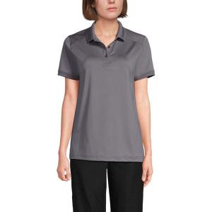 Lands’ End School Uniform Young Women’s Short Sleeve Rapid Dry Polo Shirt(Arctic Gray)