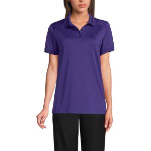 Lands’ End School Uniform Young Women’s Short Sleeve Rapid Dry Polo Shirt(Deep Purple)