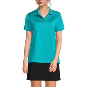 Lands’ End School Uniform Young Women’s Short Sleeve Rapid Dry Polo Shirt(Teal Breeze)