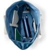 Lands’ End Solid Long Handle Zip Top Canvas Tote Denim Blue Large Long Handle