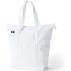 Lands’ End Solid Long Handle Zip Top Canvas Tote White Large Long Handle
