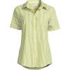 Lands’ End Women’s Short Sleeve No Iron Shirt(Bright Lime/White Stripe)