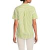Lands’ End Women’s Short Sleeve No Iron Shirt(Bright Lime/White Stripe)