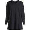 Lands’ End Women’s Cotton Jersey Long Sleeve Hooded Swim Cover-up Dress(Black)