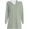 Lands’ End Women’s Cotton Jersey Long Sleeve Hooded Swim Cover-up Dress(Fusion Green Mini Stripe)