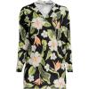 Lands’ End Women’s Cotton Jersey Long Sleeve Hooded Swim Cover-up Dress(Hibiscus Floral/Black)