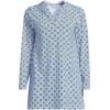 Lands’ End Women’s Cotton Jersey Long Sleeve Hooded Swim Cover-up Dress(Lake Blue Geo Floral)