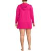Lands’ End Women’s Cotton Jersey Long Sleeve Hooded Swim Cover-up Dress(Riviera Rose)