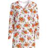 Lands’ End Women’s Cotton Jersey Long Sleeve Hooded Swim Cover-up Dress(White Spring Floral)