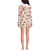 Lands’ End Women’s Cotton Jersey Long Sleeve Hooded Swim Cover-up Dress(White Spring Floral)