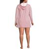 Lands’ End Women’s Cotton Jersey Long Sleeve Hooded Swim Cover-up Dress(Wood Lily Mini Stripe)
