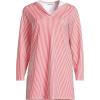 Lands’ End Women’s Cotton Jersey Long Sleeve Hooded Swim Cover-up Dress(Wood Lily Mini Stripe)