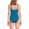 Lands’ End Women’s Smoothing Sweetheart Shirred One Piece(Paradise Teal)