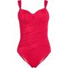 Lands’ End Women’s Smoothing Sweetheart Shirred One Piece(Strawberry)