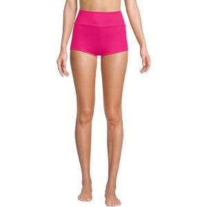 Lands’ End Women’s Tugless High Waisted Swim Boy Shorts(Riviera Rose)