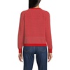 Lands’ End Women’s Drifter Jacquard Raglan Crew Neck Sweater(Compass Red/Ivory Mini Stripe)