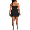 Lands’ End Women’s SlenderSuit V-Neck Wrap Swim Dress One Piece Swimsuit Adjustable Straps(Black)