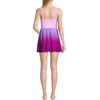 Lands’ End Women’s SlenderSuit V-Neck Wrap Swim Dress One Piece Swimsuit Adjustable Straps(Crimson Rose/Purple Ombre)