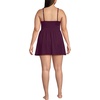 Lands’ End Women’s SlenderSuit V-Neck Wrap Swim Dress One Piece Swimsuit Adjustable Straps(Dark Wine)