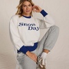 Lands’ End Women’s Ultrasoft Placed Jacquard Jersey Crew Neck Sweater(Snow Day/Ivory)
