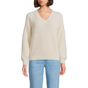 Lands’ End Women’s Drifter Balloon Sleeve Sweater(Fresh Ivory)