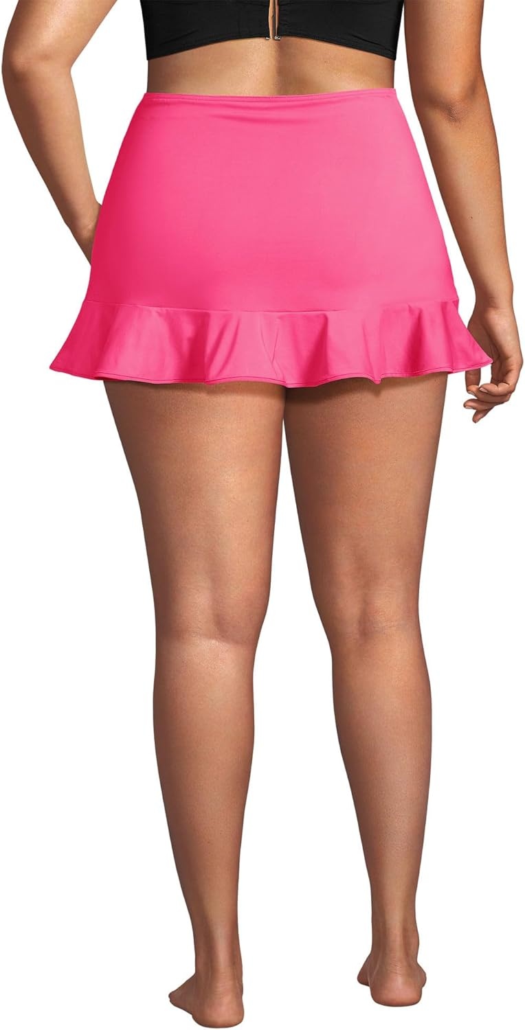 imageLands End Womens Ruffle Hem Mini Swim SkirtPink Azalea
