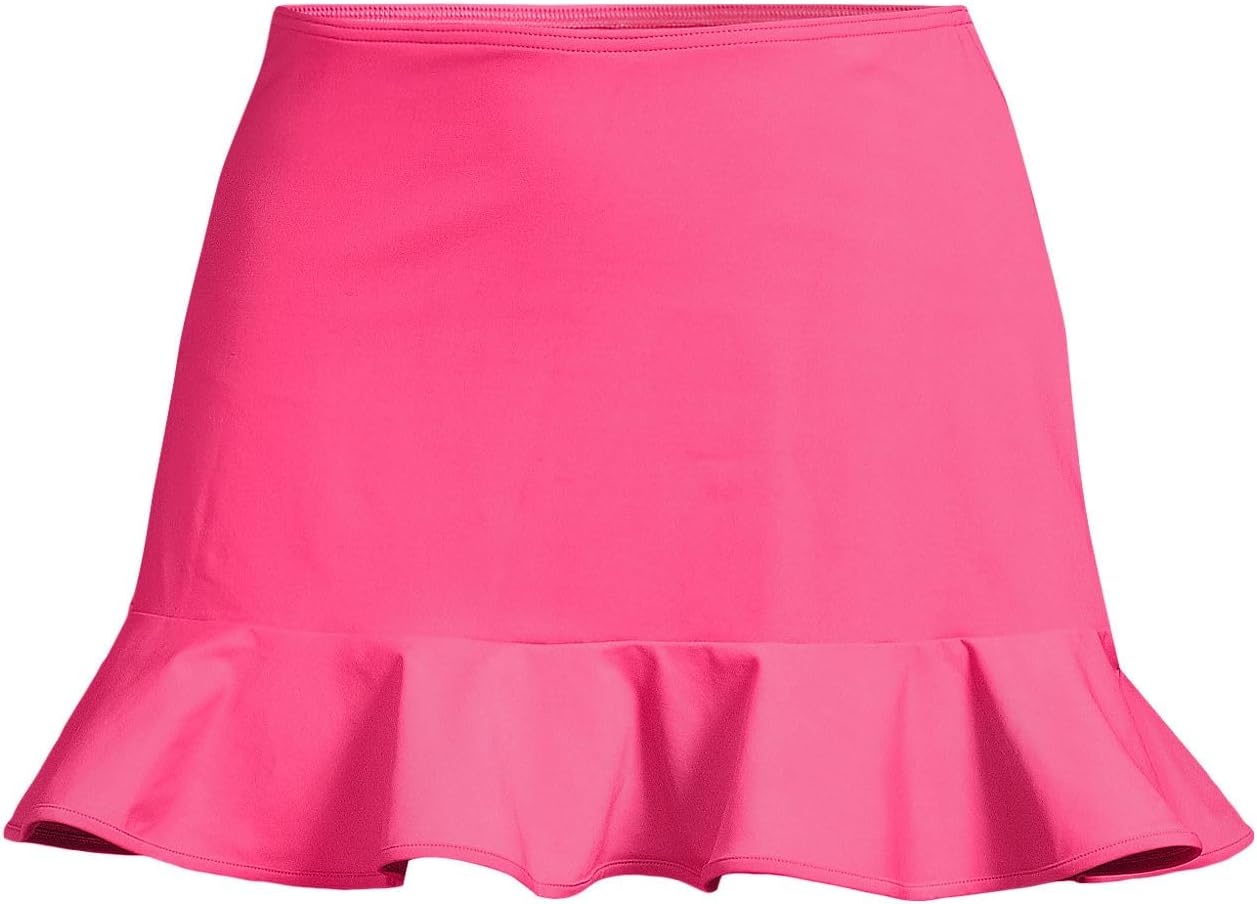 imageLands End Womens Ruffle Hem Mini Swim SkirtPink Azalea