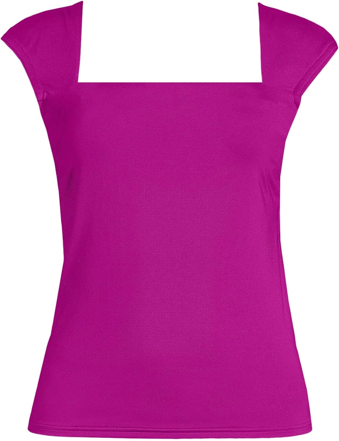 imageLands End Womens Square Neck Underwire Square Back Tankini Swimsuit TopCrimson Rose