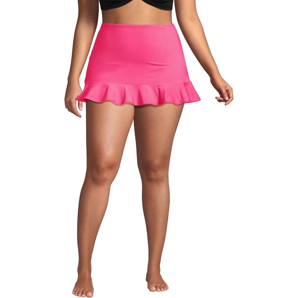 imageLands End Womens Ruffle Hem Mini Swim SkirtPink Azalea