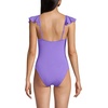 Lands’ End Women’s Chlorine Resistant Ruffle V-Neck High Leg One Piece Swimsuit(Lavender Fusion)
