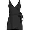 Lands’ End Women’s D-Cup Side Tie Mini Swim Dress Swimsuit(Black)