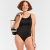 Lands’ End Women’s D-Cup Tugless Thin Strap One Piece Swimsuit(Black)