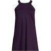Lands’ End Women’s High Neck Swim Dress Swimsuit(Black Berry)