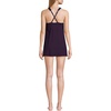 Lands’ End Women’s High Neck Swim Dress Swimsuit(Black Berry)