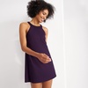 Lands’ End Women’s High Neck Swim Dress Swimsuit(Black Berry)