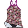 Lands’ End Women’s High Neck Swim Dress Swimsuit(Black Multi Palm)