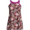 Lands’ End Women’s High Neck Swim Dress Swimsuit(Black Multi Palm)